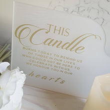Load image into Gallery viewer, frosted candle stand in memory of lost loved ones
