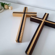 Load image into Gallery viewer, two tone cross wall mount wood