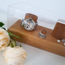 Load image into Gallery viewer, Personalised Solid European Oak Watch & Ring Stand