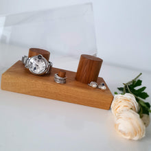 Load image into Gallery viewer, Personalised Solid European Oak Watch & Ring Stand
