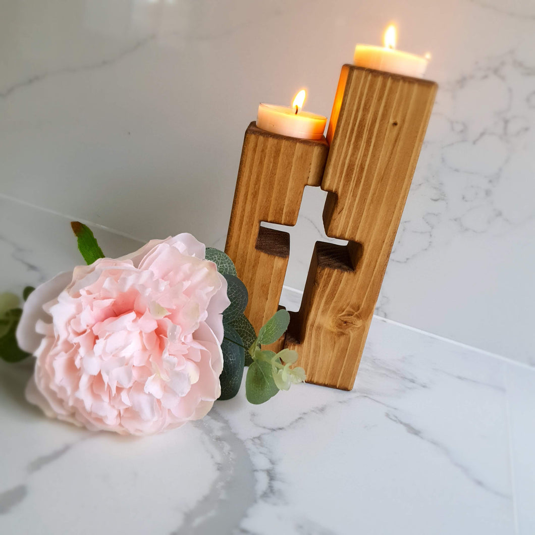 religious gifts - cross candle stands 