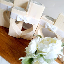 Load image into Gallery viewer, Heart cut out candle stands family birthday gifts wedding favours personalised
