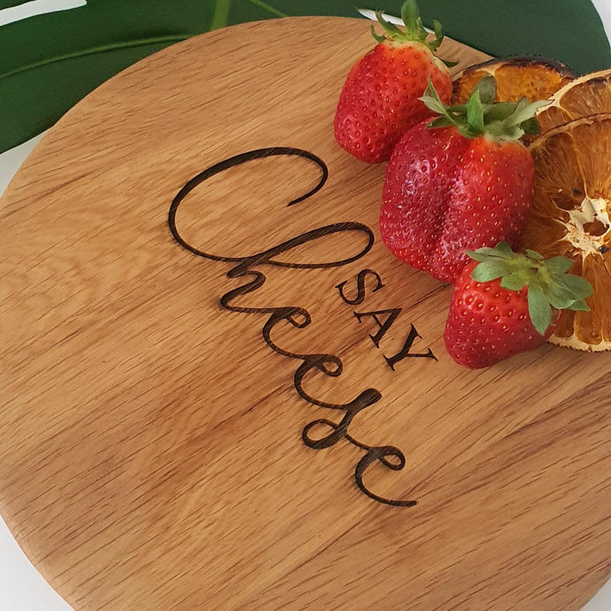 say cheese cheeseboard engraved custom Sydney