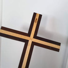 Load image into Gallery viewer, Two Tone Wall Mount Crucifix handmade 
